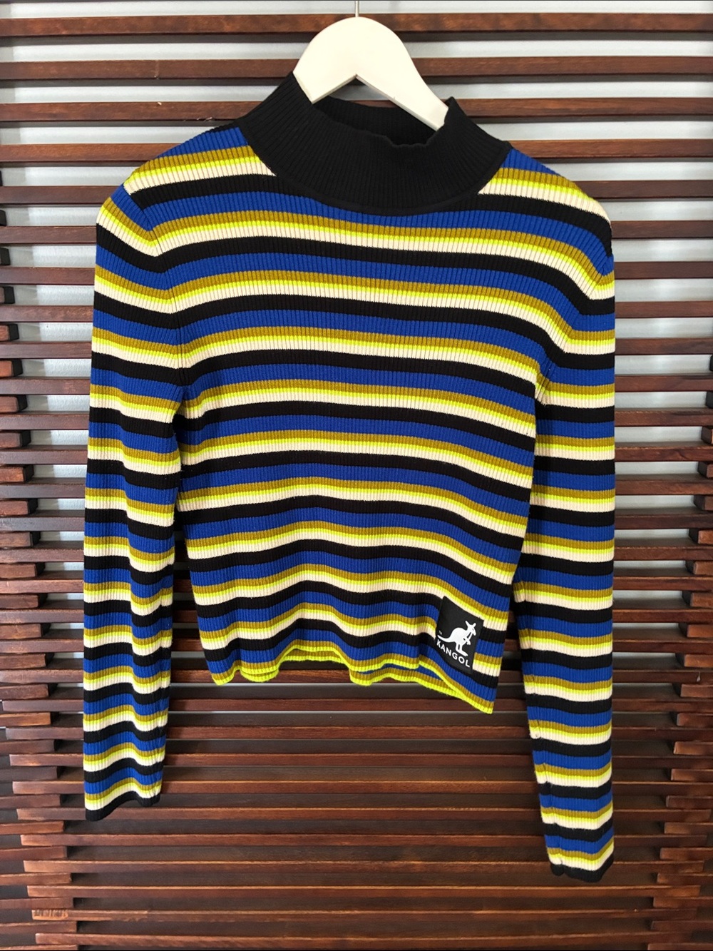 🎉NEW LISTING!🎉H&M x Kangol Striped Ribbed Mock Neck Sweater